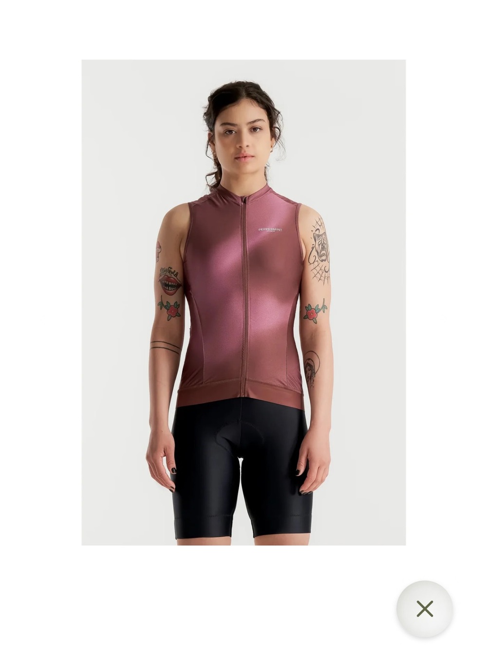 Peppermint Mauve Sleeveless Cycling Jersey with Front Zip